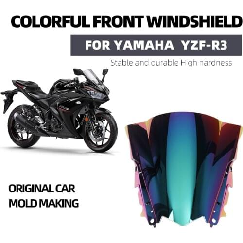 Black Motorcycle screen Windshield WindScreen Double Bubble For Yamaha YZF R25 R3 2013 2014 2015 2016 2017 2018 R 25 3