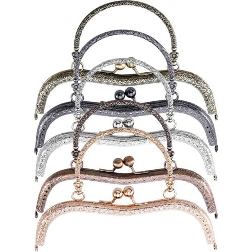 MIUSIE Metal Purse Frames 19cm Kiss Clasp Closure Handle Clutch Bags Part Handbag Replacement Wallet Accessories Hardware