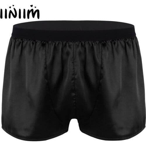 Mens Lightweight Shiny Boxer Shorts Panties Lounge Sports Short Pants Loose Style Wetlook Underwear Underpants