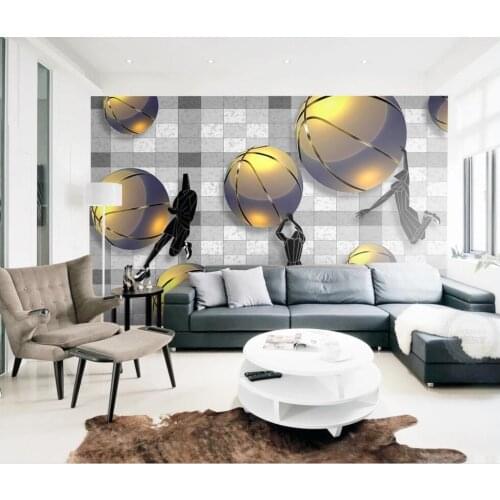 3d wall paper custom photo Abstract creative space of metal basketball living room decor 3d wall murals wallpaper for walls 3 d