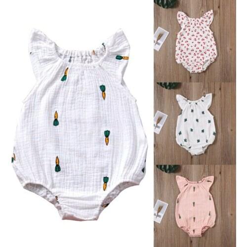 New Baby Summer Clothes Toddler Kids Baby Girls Floral Jumpsuit Playsuit Bodysuit Cotton Linen Shorts Clothes