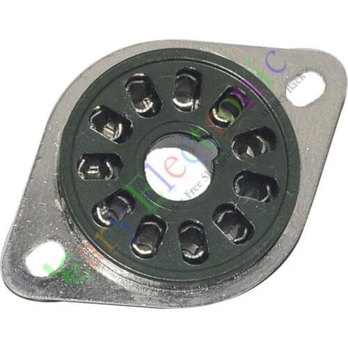 Wholesale and retail 50pc 11pin Silver Copper Bakelite Vacuum Tube sockets audio amplifier radio DIY free shipping