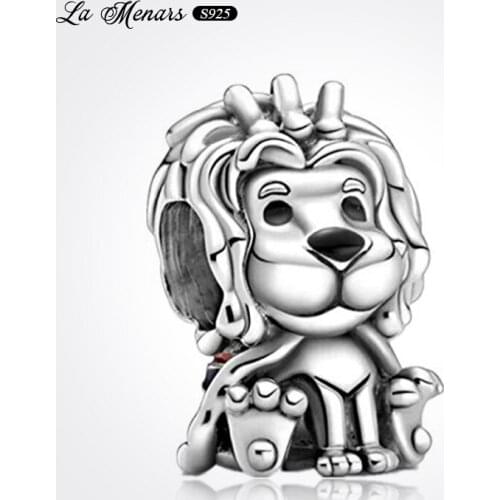 La Menars New Union Jack Lion Bead Fit Original Pandora Charm Bracelet Genuine 925 Sterling Silver For Women Jewelry DIY Making