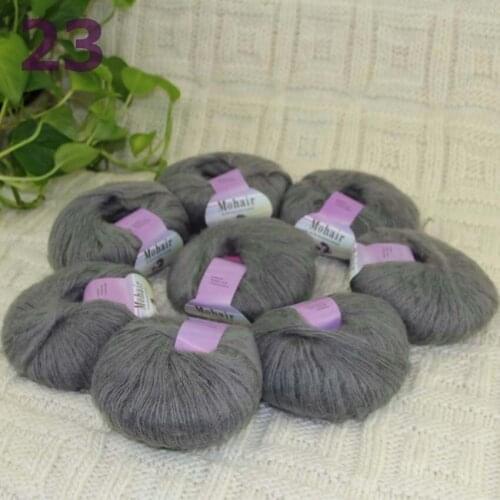 Sale New 8BallsX25g Luxury Soft Mohair Warm Wrap Shawl Hand Knit Crochet Yarn Slate 291-23-8