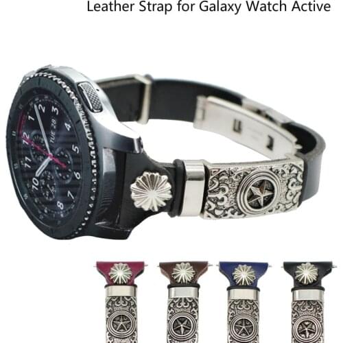 Leather Watch Strap for For Samsung Galaxy Watch Active 2 44/40mm Replacement Watch Band for Galaxy watch active