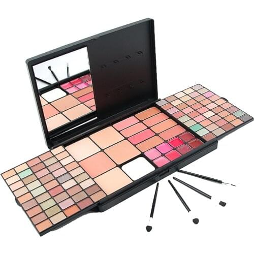 112 Colors Eyeshadow Blush Palette Cosmetic Foundation Face Powder Makeup Case with Mirror Glitter Eye Shadow Palette Maquillage