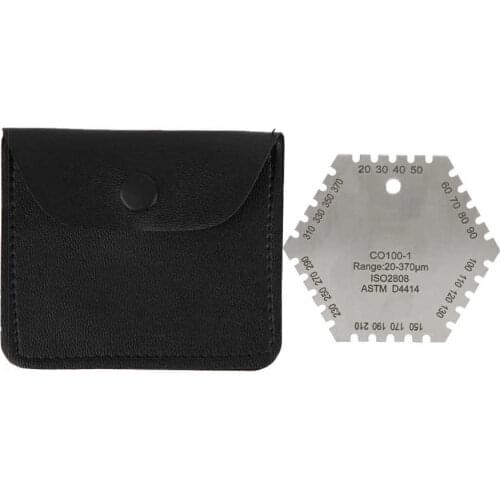 Paint Thickness Gauge CO100-1 20-370um Stainless Steel Hexagonal Wet Film Comb Card Thickness Gauge Meter 'For Manual