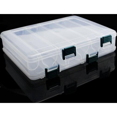 Premium Double Sided Plastic Fishing Tackle Box Transparent Lightweight Fishing Lures Bait Storage Box Fishing Tackle Pesca