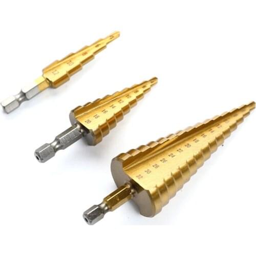 1PC Straight/Spiral Twist Step Drill Bit Pagoda Shape Wood Metal Drill Bit Puncher