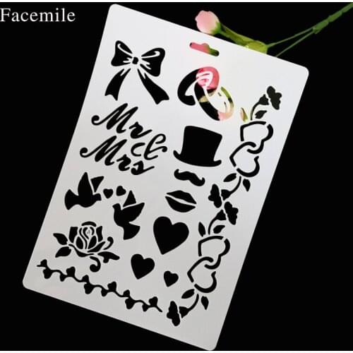 26x17.8cm wedding scrapbook stencils spray plastic mold shield DIY cake hollow Embellishment printing lace ruler Easter