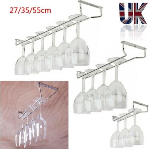 27/35/55cm Wine Glass Hanger Rack Stemware Home Bar Pub Holder Stainless Steel Screws Set