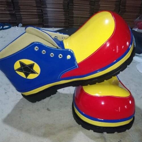 3 styles PU cute clown shoes funny round head shoes for adults halloween cosplay carnival shoes magician accessories magic party