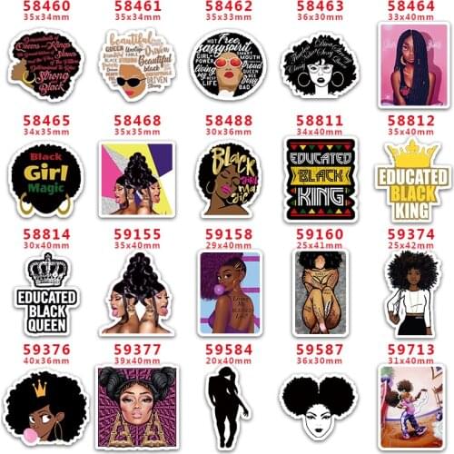 30pcs/lot Free Shipping Flat Resins Black Girl Boss Planar Resin For Hair Bow Characters PR58460