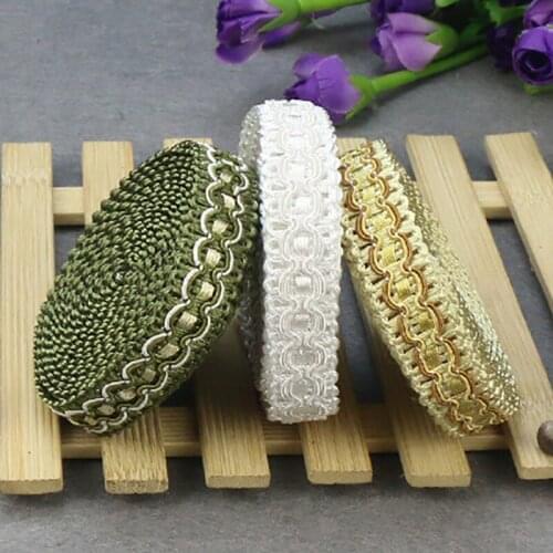 5 Yards) 4.5M Handmade Ethnic Embroidered Webbing Indian Lace Trim DIY Sewing Net Yarn Ribbons Clothing Accessories Decor 1.8cm