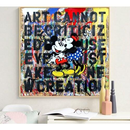 5D DIY Diamond Painting Graffiti Art Disney Colourful Mickey Mouse Cross Stitch Mosaic Embroidery Wall Room Decor Craft Gift
