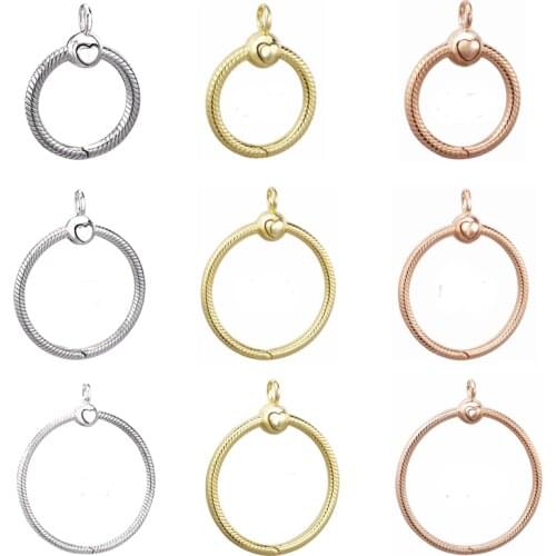 Free Shipping 925 Sterling Silver Moments Small O Pendant Charms Medium O Fit Original Pandora Bracelet For Women DIY Jewelry