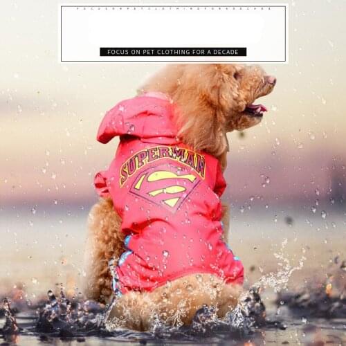 Free Shipping Hot Sale Pet Dog Raincoat Clothing High Quality Star Raincoat Waterproof Breathable Spring 2 Color Dog Clothes