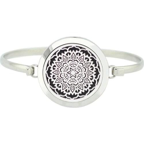 Free felt pads! 30mm Magnetic Round Locket 316 Stainless Steel Aromatherapy Oil Diffuser Perfume Locket Bracelet Bangles