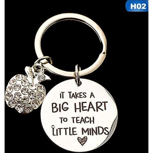 Apple Keychain Teacher Jewelry Teachers Day Gifts For Teacher Key Chains Ring Holder It Takes A Big Heart To Teach Little Minds