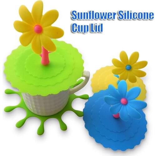 Sunflower Cup Cover with Food-Grade Silicone Anti-Dust Airtight Seal Durable Soft Long Lasting Convenient Coffee Cup SCIE999