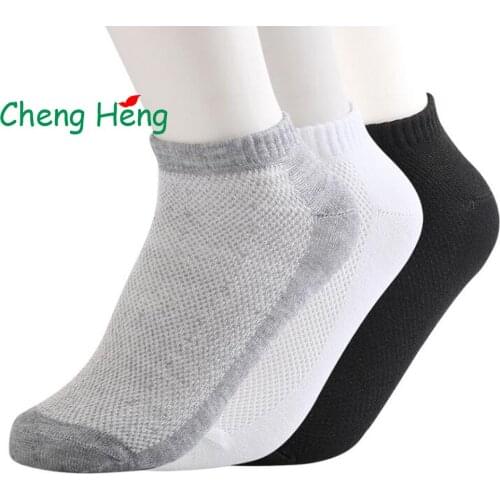 CHENGHENG 5 Pairs/Lot Quality Men Summer Autumn Socks Breathable Cool Comfortable Deodorant Business Casual New 3 Color Sock