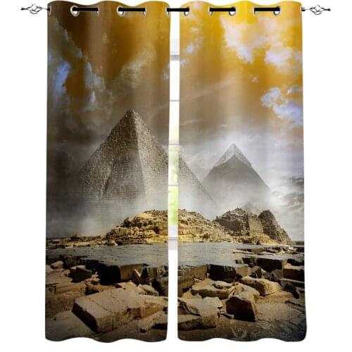 Egypt Pyramid Smog Curtains for Living Room Bedroom Kitchen Window Treatment Curtain Home Decoration
