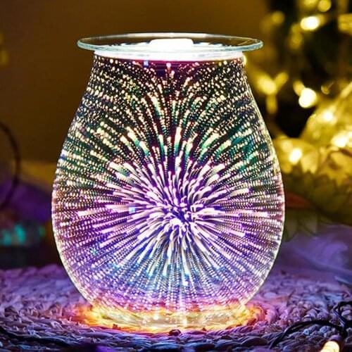 Electric Wax Melt Burner Glass Firework Aroma Diffuser Light Gift Decor
