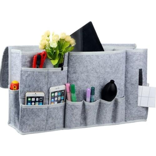 12 Pocket Bedside Felt Storage Bag Table Cabinet Storage Organizer Phone Ipad Pen Remote Control Environmental Storage