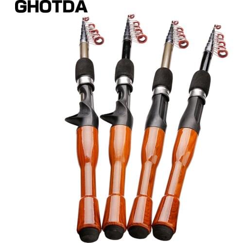 Short and Strong Black Carbon Fiber Mini Fishing Rod 1.3M/1.6M/1.8M Ceramic Ring Professional Fishing Equipment Telescopic Rod