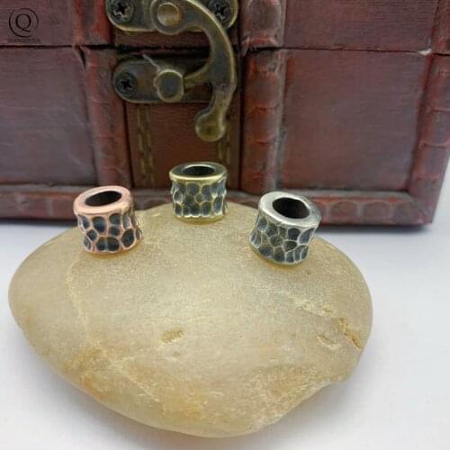 Earth Surface Crater Brass Knife Beads Jewelry Metal Copper DIY EDC Outdoor Tool Umbrella Rope Hanging Keychain Pendant Lanyard