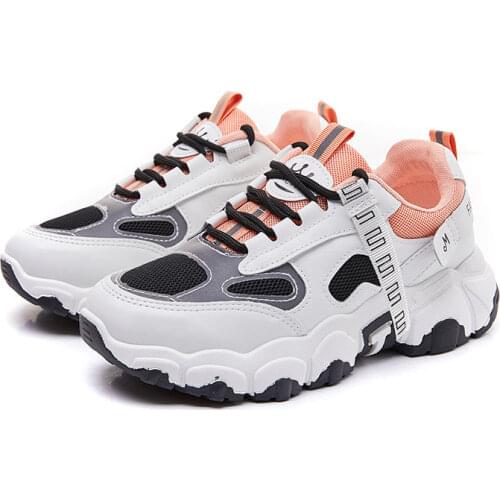 Autumn womens Mesh Breathable Running Shoes Mens Womens Training Gray Platform Shoes Zapatos Mujer Dad Sneakers Tenis Feminino