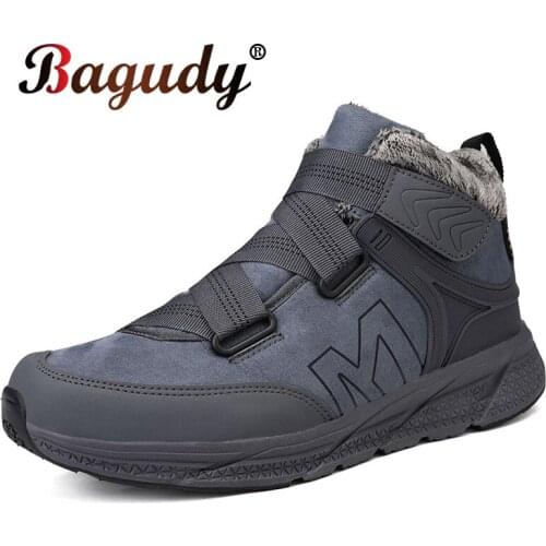 New Winter Warm Fur Men Boots Quality Non-slip Snow Boots Outdoor Hiking Shoes Boots Men Winter Warm Shoes Unisex Ankle Boots