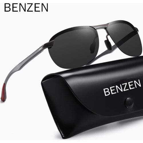 BENZEN Rimless Aviation Men Polarized Sunglasses Alloy Material Frame Sun Glasses Male UV400 Driving Eyewear 9559