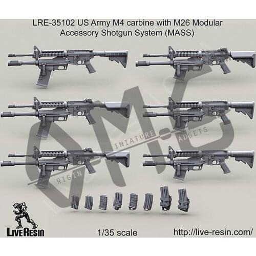 [Scale Model Kit] Live Resin LRE-35102 1/35 US Army M4 carbine with M26 Modular Accessory Shotgun System (MASS)