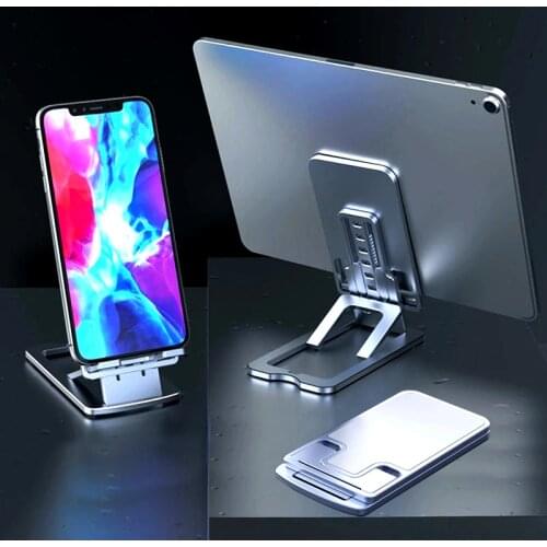 NEW Tablet Support Holder Aluminum Alloy Folding Desktop Mobile Phone Stand Ultra-thin Portable Adjustable Bracket For 4 To 12.9