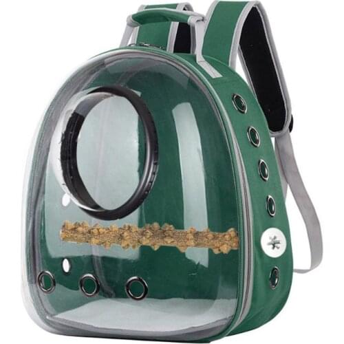 2021 New Parrot Carrier Backpack Travel Cage Birds Breathable Transparent Space Capsule
