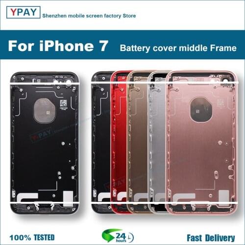 New Housing For iPhone 7 Battery Back Cover + Middle Chassis Frame + SIM Tray + Side Key Parts For iPhone 7