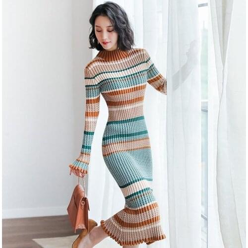 Модные трикотажные платья OEING China At AliExpress