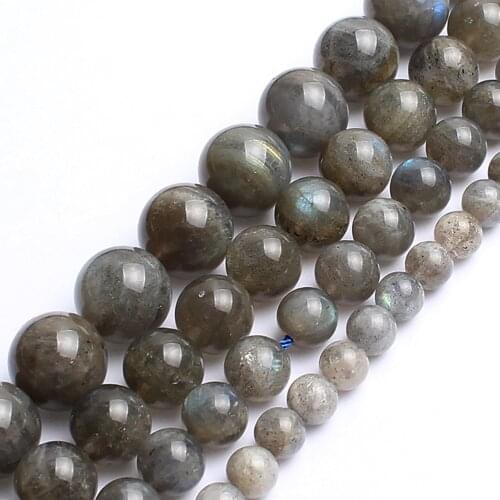 Pick Size 4/6/8/10mm AAA Natural Labradorite Stone Round Loose Beads 15" Strand For Jewelry Making