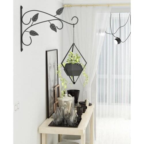 Hanging Bracket Robust Easy to Use Iron Stable Strong Bearing Capacity Contracted Design Flower Pot Hook Corridor Decoration