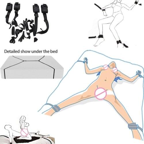 Adjustable Adult Sex Toys For Woman Couples Restraints Collar Handcuffs & Ankle Cuffs Slave Bdsm Bondage No Vibator Set Fetish