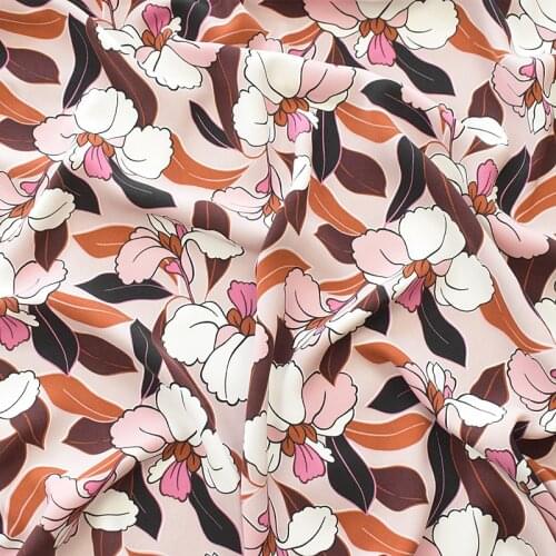 One meter extra thick hemp Chiffon tissu Geometric flower fabric Fashion clothing patchwork