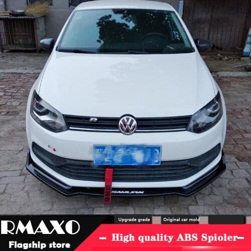 For Volkswagen polo Body kit spoiler 2014-2018 For polo ABS Rear lip rear spoiler front Bumper Diffuser Bumpers Protector