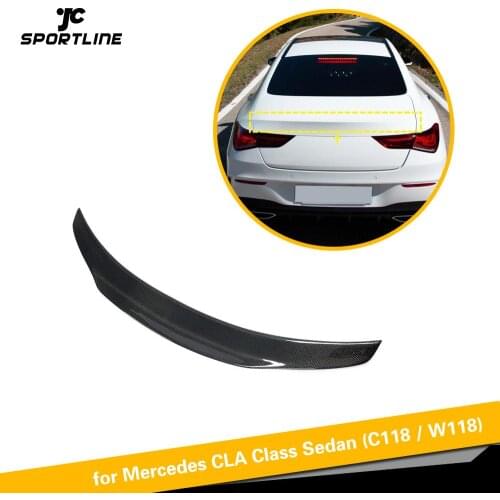 Rear Trunk Spoiler Boot Lip Wing Spoiler For Mercedes-Benz CLA Class W118 2019 2020 Carbon Fiber 3 Styles