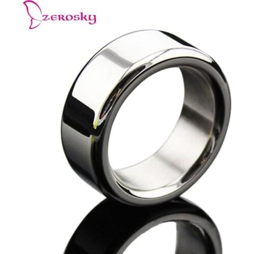 Zerosky New 3 Size Stainless Steel Metal Penis Rings Delay Ejaculation Prevent Impotence Penis Lock Male Cock Ring Bondage