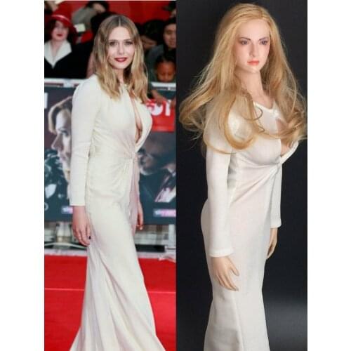 1:6 Sexy Witch Elizabeth Orson open Chest Dress With Golden Necklace Model for 12'' Woman Female Figure Clothes Accessory