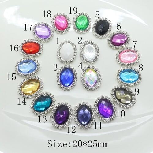 New 10pcs Many Colors Oval Rhinestone Buttons Crystal Craft Wedding Garment Hair Scrapbooking Accessories Free Shipping