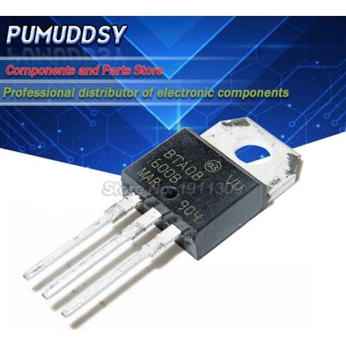 10PCS BTA08-600B BTA08-600 BTA08 Triacs 8.0 Amp 600 Volt TO-220 thyristor