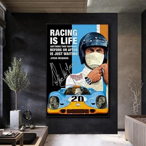 24 Hours Of Le Mans Michael Delaney On Canvas Print Nordic Poster Wall Art Picture For Living Room Home Decoration Frameless