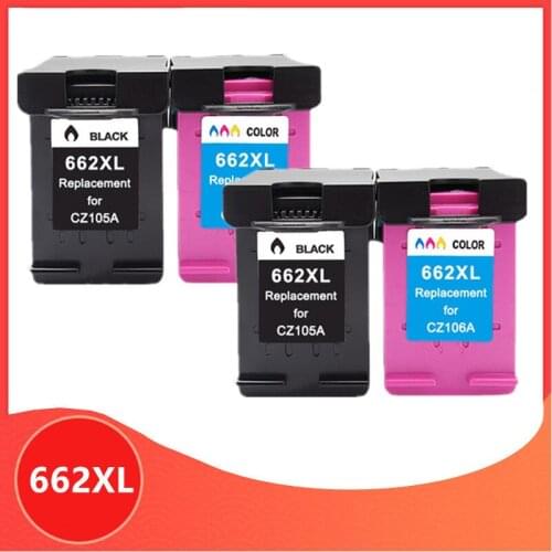 4Pack Replacement for HP662 662XL Ink Cartridge for HP 662 Deskjet 1015 1515 2515 2545 2645 3545 4510 4515 4516 4518 printer